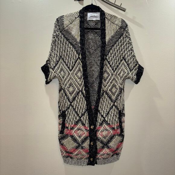 Cabi Short Sleeve Dolman Aztec Print Open Cardigan Sweater – Size Small - Picture 4 of 15